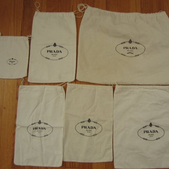 Prada Milano Bag Lot of 6 Cloth White & Ivory Various sizes - Picture 1 of 7